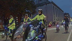 Så du lysparaden? 400 cyklister overtog trafikken i midtbyen