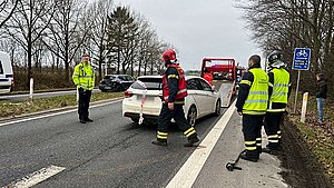 To biler kolliderede i morgentrafikken
